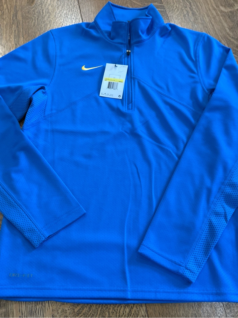 Nike Blue Training 1/4 Zip with Yellow Swoosh